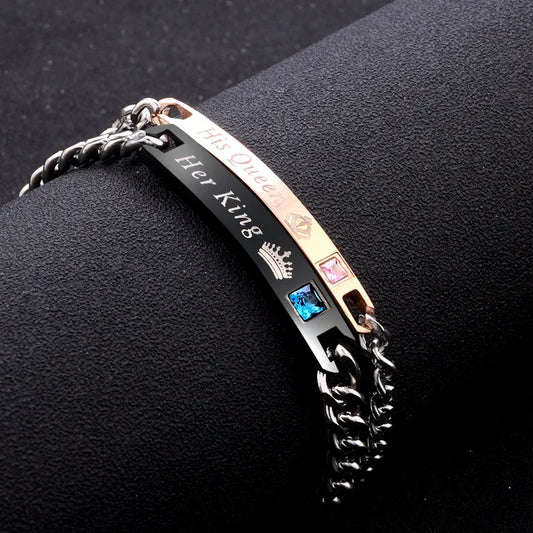 Bracelet "His Queen Her King" – Bijoux de Couple - Amen & Co